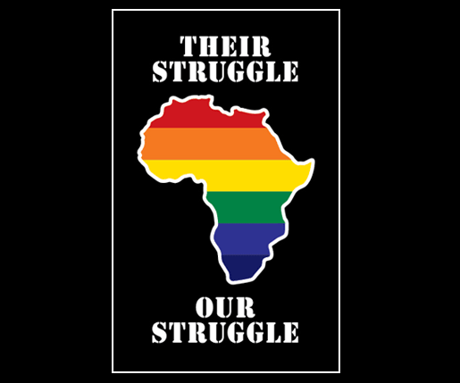 Shared Struggle<br/>
	Offset sticker, edition of 20,000. 2" x 3.5", 2014. <br/>
	Designed with Karl X, these stickers were distributed at<br/>
	the 2014 New York City gay pride parade <br/>
	as a continuation of our public art project.